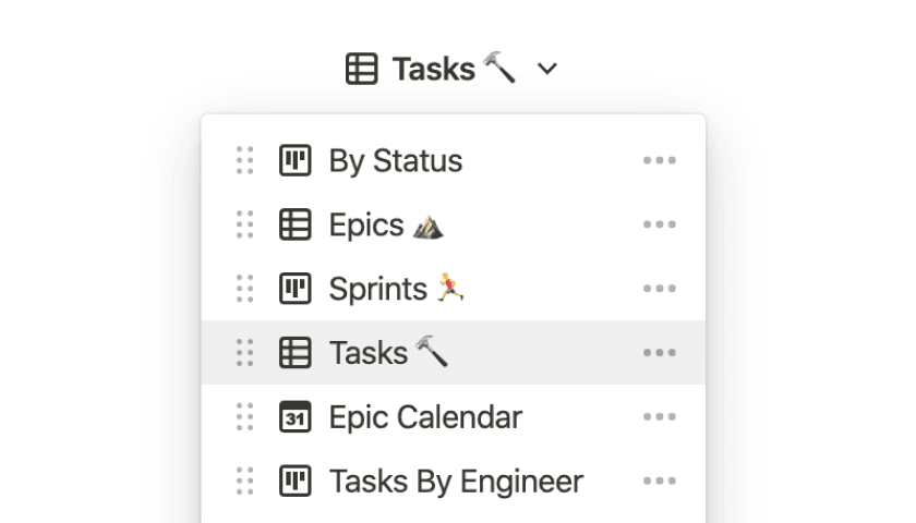 An animation showing multiple views of a database tasking tracks on a timeline