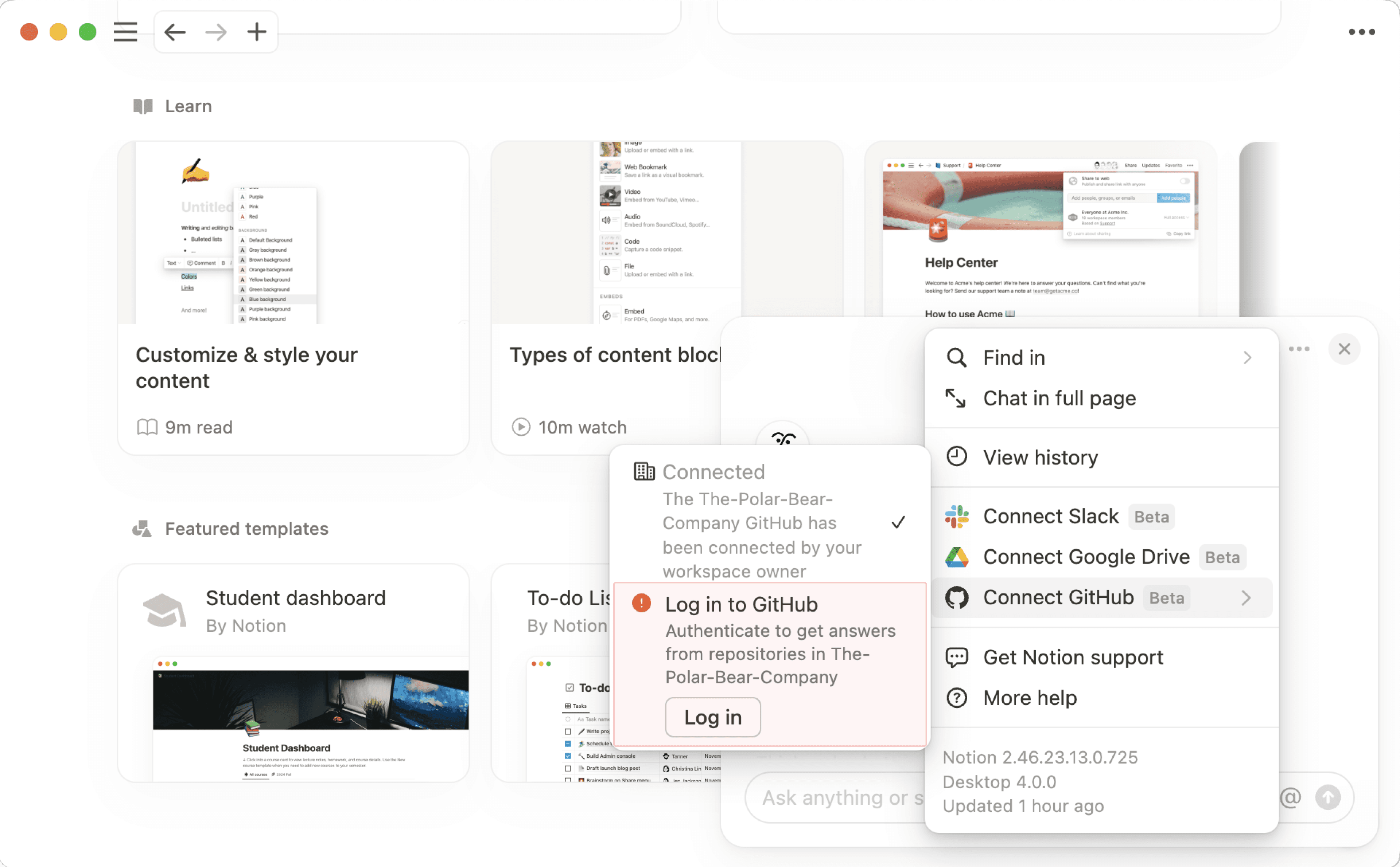 aide : connecteur github pour les membres