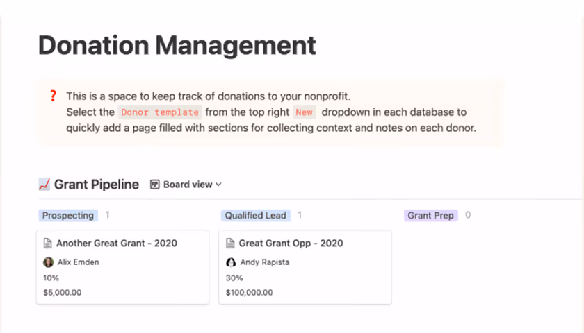 Image de produit de modèle de gestion des dons