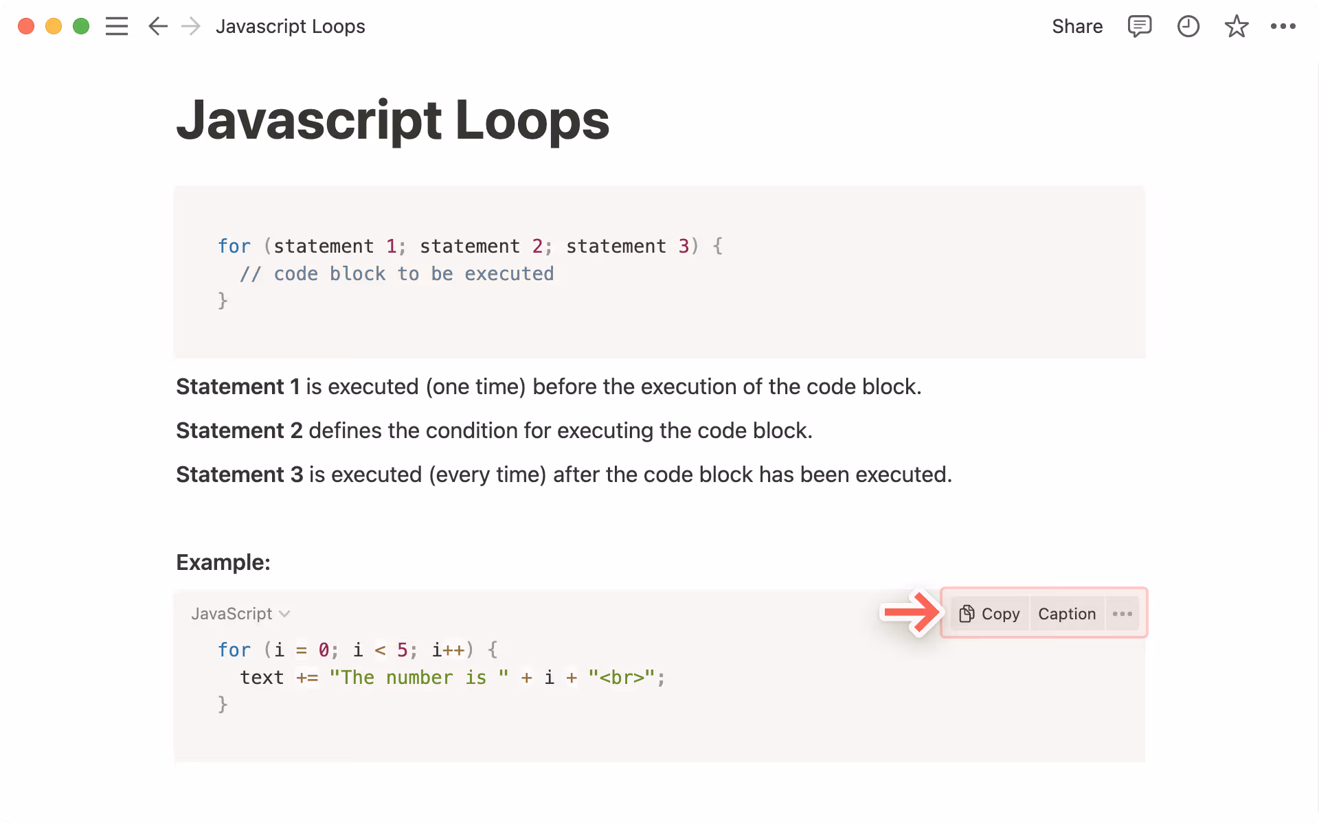 Copiar e criar legenda para código
