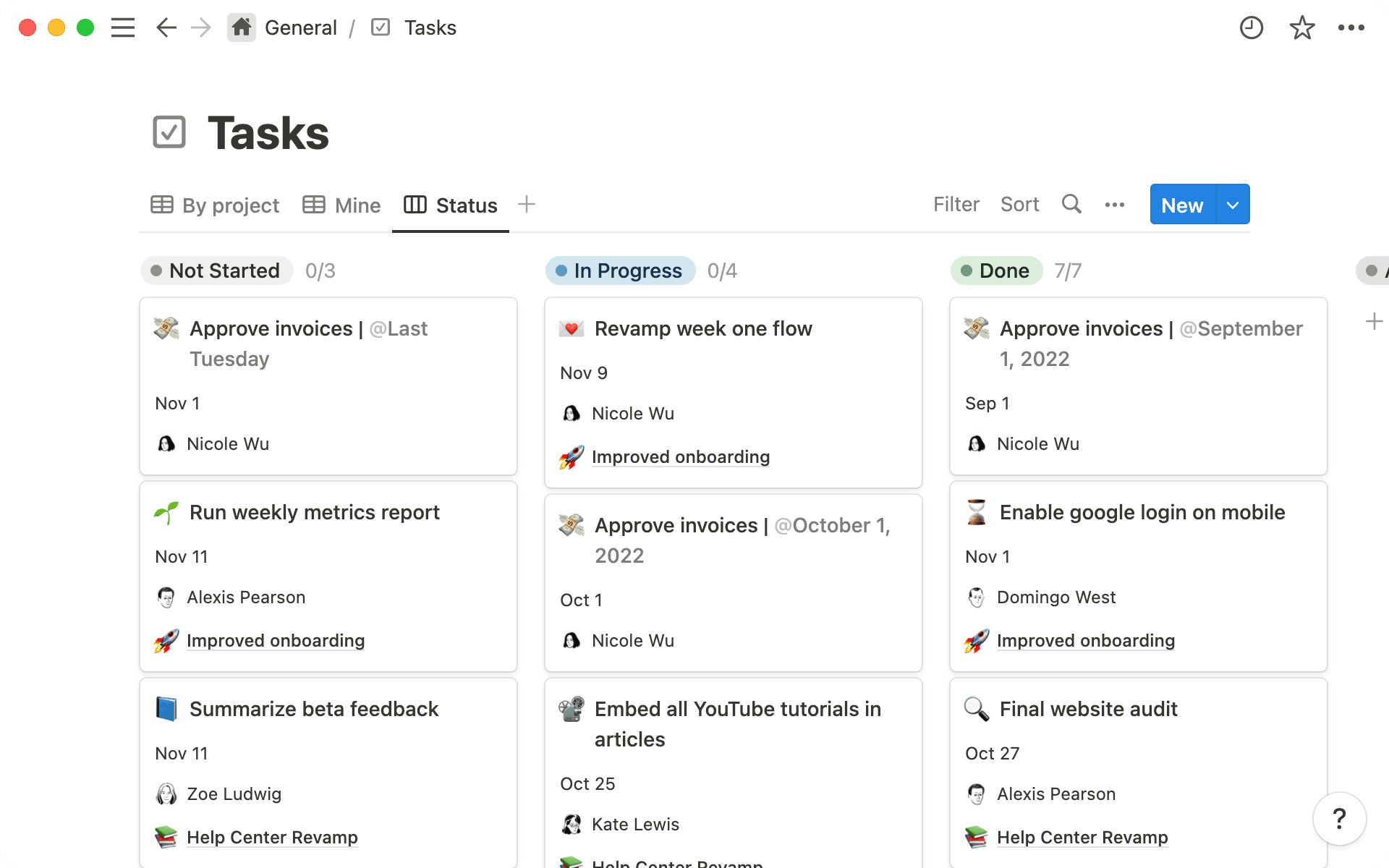 Repeating templates can auto-generate tasks in a database and assign them to anyone, reducing management overhead.