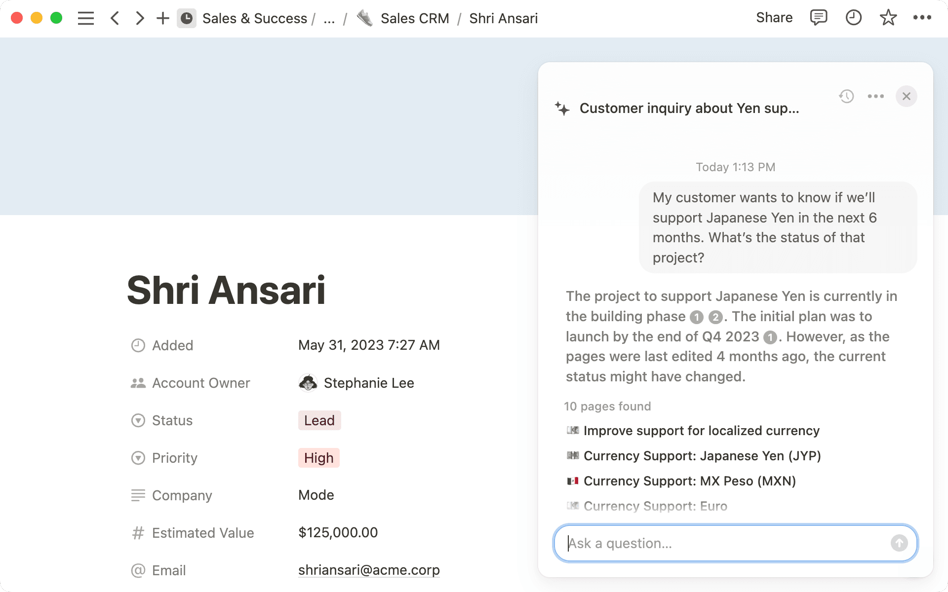 Chega de repetir informações: o Notion Responde revela o que há de novo instantaneamente.