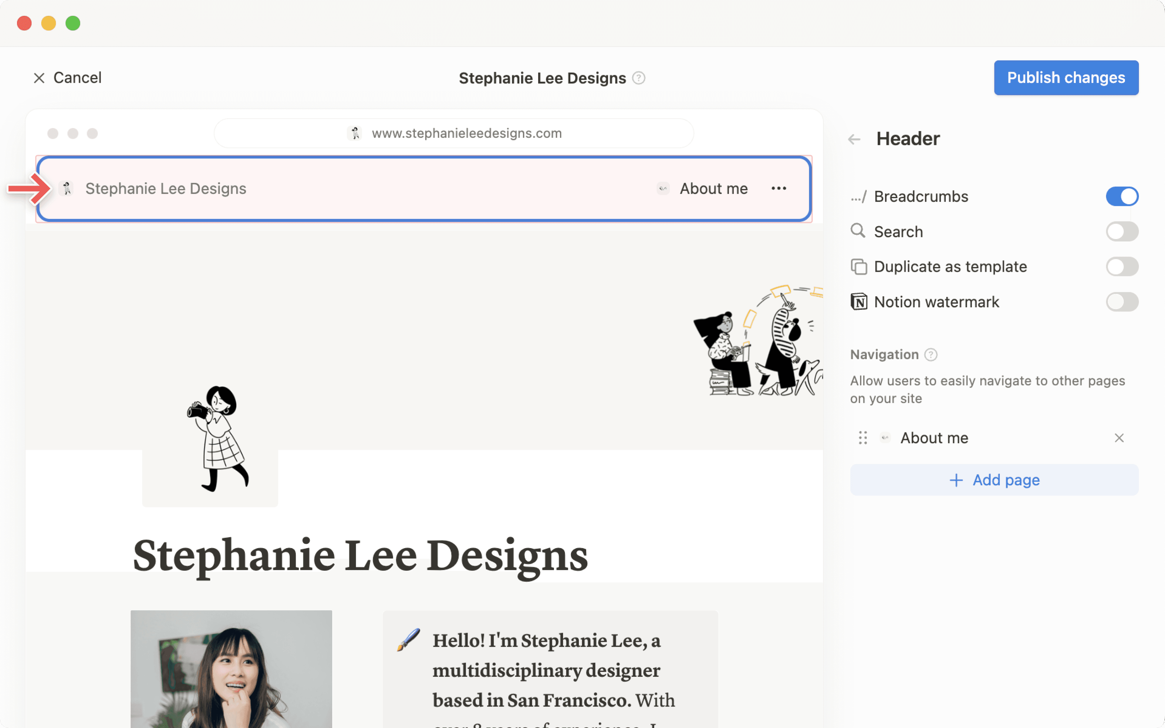hc: カスタムサイトヘッダー