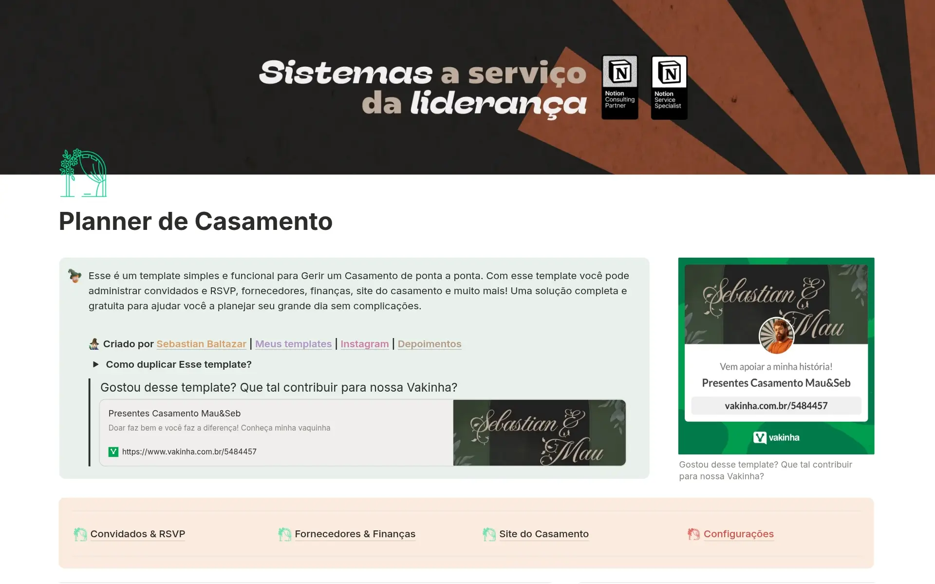 Captura de tela da coleção Apaixonados e organizados por Notion