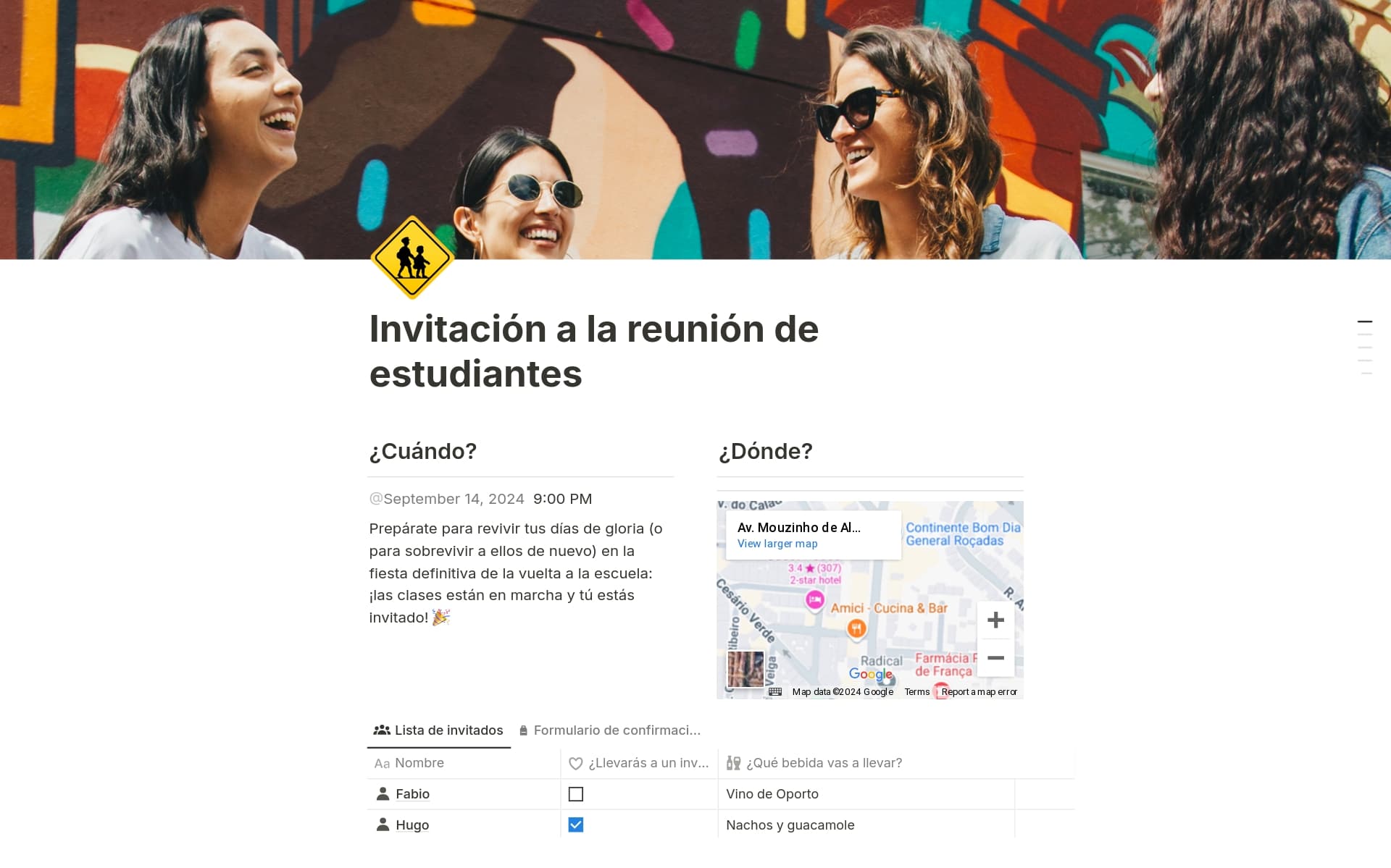Vista previa de una plantilla para Invitación de fiesta con confirmación de asistencia