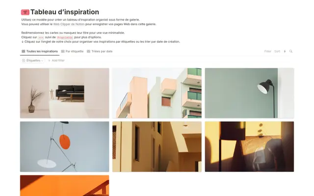 Tableau d’inspiration marketing