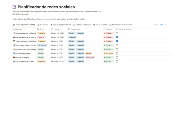 Planificador de redes sociales